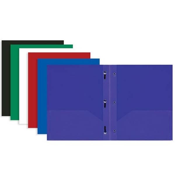 Roomfactory Bazic BAZIC Solid Color 2-Pockets Poly Portfolio w/ 3 Prongs , 48PK RO1260062 - main